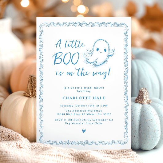 Halloween Baby shower Little Ghost Kaart
