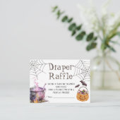 Halloween Baby shower Luier Raffle Girl Roze Informatiekaartje (Staand voorkant)