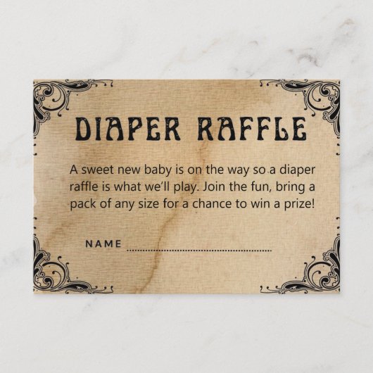 Halloween Baby shower Luier Raffle  Informatiekaartje (Voorkant)