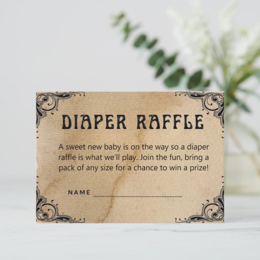 Halloween Baby shower Luier Raffle Informatiekaartje (Staand voorkant)