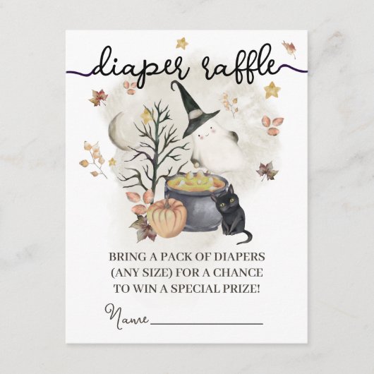 Halloween Baby shower luier Raffle. Informatiekaartje (Voorkant)