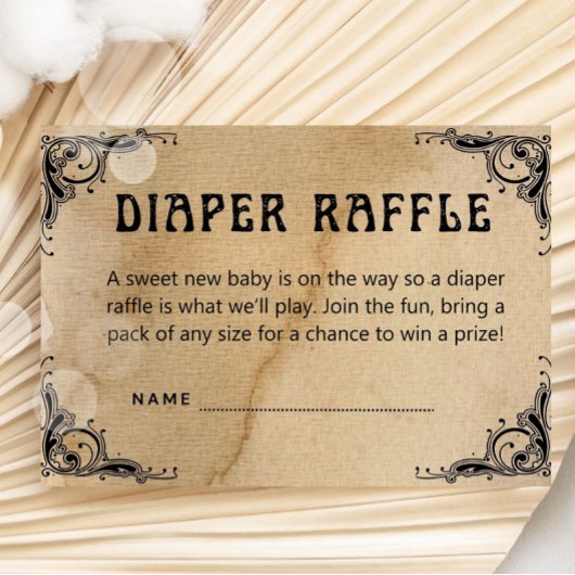 Halloween Baby shower Luier Raffle  Informatiekaartje