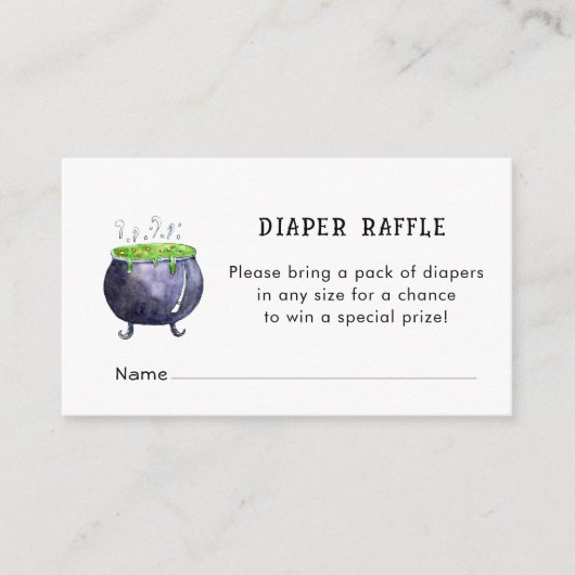 Halloween Baby shower Luier Raffle Informatiekaartje (Voorkant)