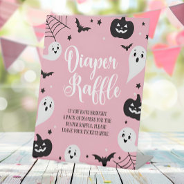 Halloween Baby shower Luier Raffle Pedestal Sign Reclamebord Met Voetstuk