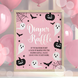 Halloween Baby shower Luier Raffle Teken Meisje Poster