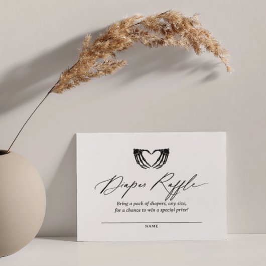 Halloween Baby shower Luier Raffle Ticket Informatiekaartje