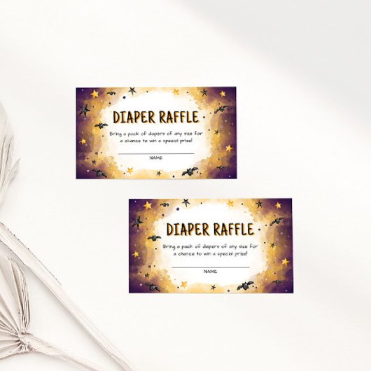 Halloween Baby shower Luier Raffle Ticket Informatiekaartje