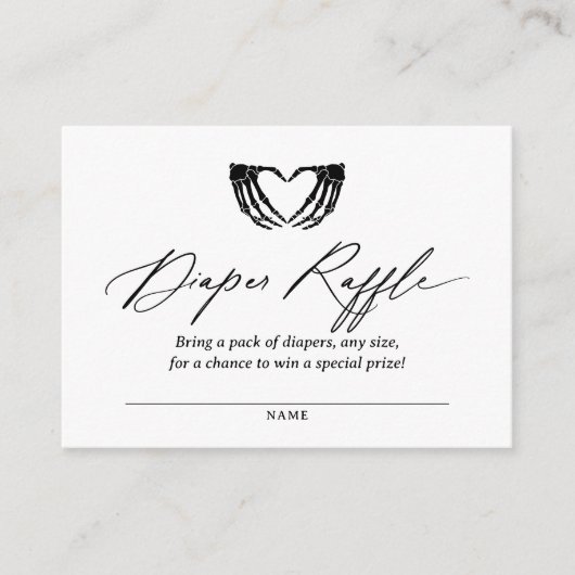 Halloween Baby shower Luier Raffle Ticket Informatiekaartje (Voorkant)