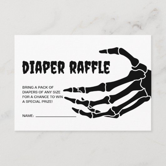 Halloween Baby shower Luier Raffle Ticket Informatiekaartje (Voorkant)