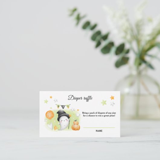 Halloween Baby Shower Luierspel Kaart (Staand voorkant)