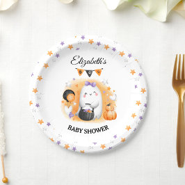 Halloween Baby shower Meisje Kleine Boo Papieren Bordje
