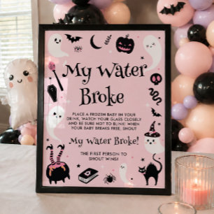 Halloween Baby Shower Meisje Mijn Vlies Is Gebroke Poster