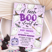 Halloween Baby shower Meisje Paarse Little Boo Gho Kaart