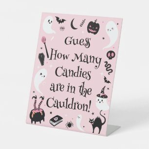Halloween Baby Shower Meisje Raad Hoeveel Snoepjes Reclamebord Met Voetstuk