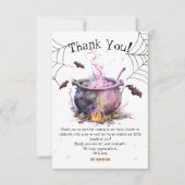 Halloween Baby shower Meisje Roze Bedankt (Voorkant)