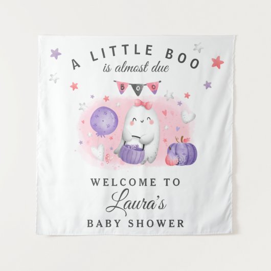 Halloween Baby Shower Meisje Welkom Bord Tapijt Wandkleed (Voorkant)