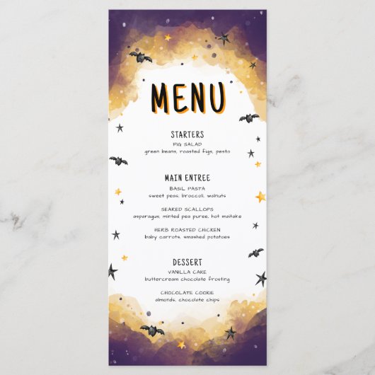 Halloween Baby shower Menu, Little Boo Baby shower Menu (Voorkant)