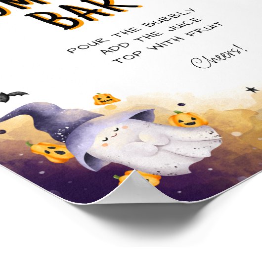 Halloween Baby shower Mimosa Bar Sign Poster (Hoek)