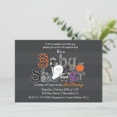 Halloween BABY SHOWER Modern Chic Invitation Kaart (Staand voorkant)