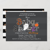 Halloween BABY SHOWER Modern Chic Invitation Kaart (Voorkant / Achterkant)
