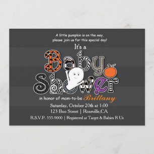 Halloween BABY SHOWER Moderne Chique Uitnodiging