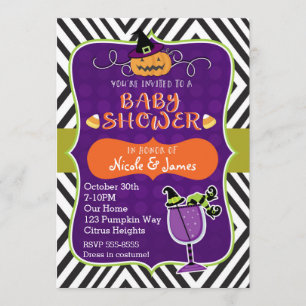 Halloween BABY SHOWER Mooie Moderne Uitnodiging