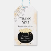 Halloween Baby shower Neutral Witch Brew Hartelijk Cadeaulabel (Voorkant)