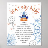 Halloween Baby shower niet zeggen Baby spel Poster (Voorkant)