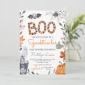 Halloween Baby shower nodiging met geesten Kaart (Staand voorkant)
