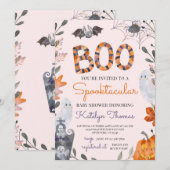 Halloween Baby shower nodiging met geesten Kaart (Voorkant / Achterkant)