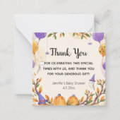 halloween baby shower oranger paars bedankt notitiekaartje (Voorkant)