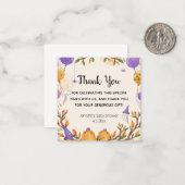 halloween baby shower oranger paars bedankt notitiekaartje (Voorkant / Achterkant in situ)