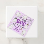 Halloween Baby shower Paarse Meisje Schattige Litt Bedankjes Labels (In situ)