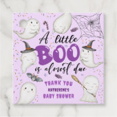 Halloween Baby shower Paarse Meisje Schattige Litt Bedankjes Labels (Voorkant)
