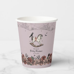 Halloween Baby shower Paarse Spooky Rocking Horse Papieren Bekers