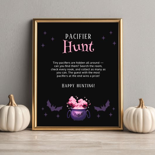 Halloween Baby Shower Pacifier Hunt Game Poster