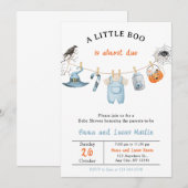 Halloween Baby shower Party Invitation – Bewerkbaa Kaart (Voorkant / Achterkant)