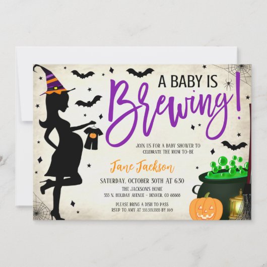 Halloween Baby Shower Party Invitation Kaart (Voorkant)