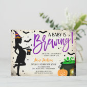 Halloween Baby Shower Party Invitation Kaart (Staand voorkant)