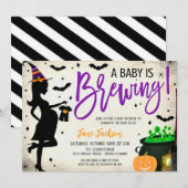 Halloween Baby Shower Party Invitation Kaart (Voorkant / Achterkant)