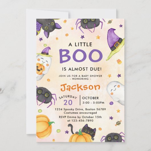 Halloween Baby shower Party Kaart (Voorkant)