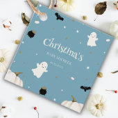 Halloween Baby shower pastel blauw Bedankjes Labels