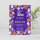 Halloween baby shower peek een boo schattig baby s kaart (Staand voorkant)