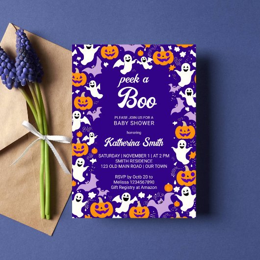 Halloween baby shower peek een boo schattig baby s kaart