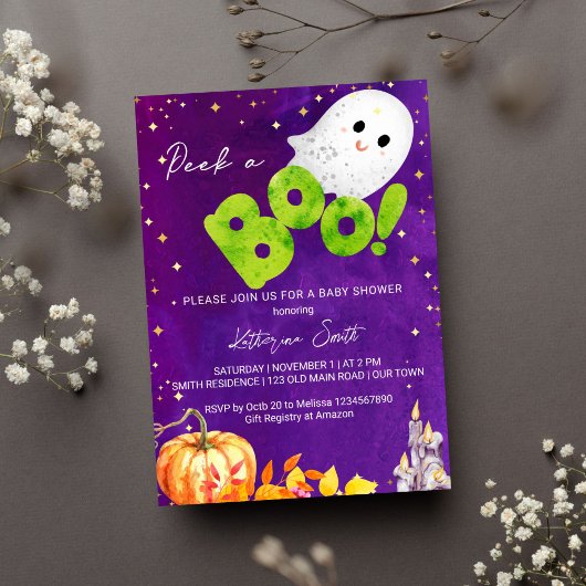 Halloween baby shower peek een boo schattig baby s kaart