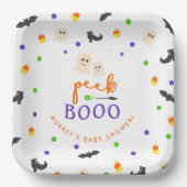 Halloween baby shower — pek een boe papieren bordje (Voorkant)