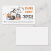 Halloween Baby shower Pompoen Luier Raffle Ticket Informatiekaartje (Voorkant / Achterkant)