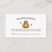 Halloween Baby shower Pumpkin Diaper Raffle Informatiekaartje (Voorkant)