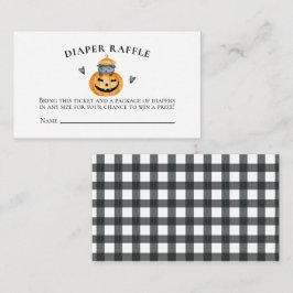 Halloween Baby shower Pumpkin Diaper Raffle Informatiekaartje