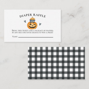 Halloween Baby shower Pumpkin Diaper Raffle Informatiekaartje
